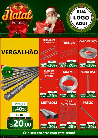 Modelo de Encarte para Encarte A4 Vertical com o tema Natal Especial para Ferragens