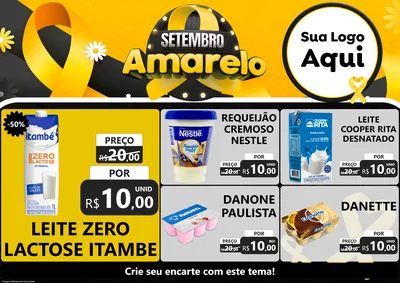 Modelo de Encarte para Encarte A4 Horizontal com o tema Setembro Amarelo para Frios e Laticínios