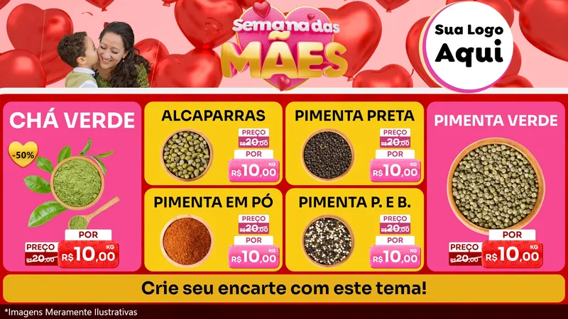 Modelo de TV para TV Horizontal com o tema Semana Das Mães para Produtos Naturais