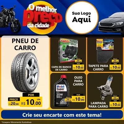 Modelo de Rede Social para Feed Facebook com o tema O Melhor Preço da Cidade - Auto e Motopeças para Auto peças