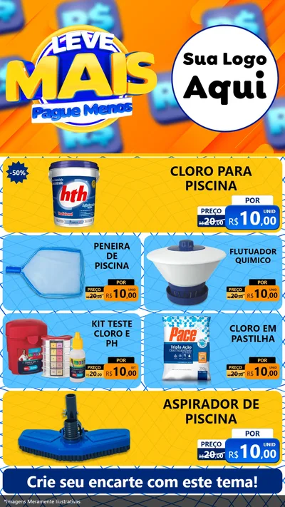 Modelo de TV para TV Vertical com o tema Leve Mais, Pague Menos para Produtos para Piscina