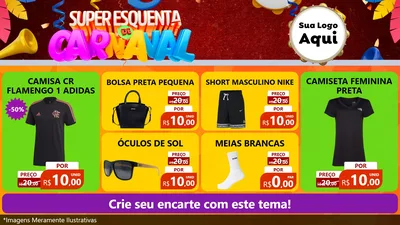 Modelo de TV para TV Horizontal com o tema Super Esquenta de Carnaval para Roupas e acessórios