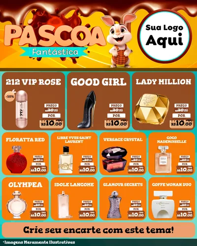 Modelo de Rede Social para Feed Instagram com o tema Páscoa Fantástica para Perfumes