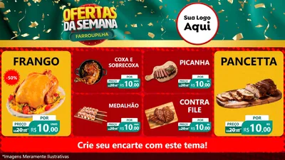 Modelo de TV para TV Horizontal com o tema Ofertas da Semana Farroupilha para Assados