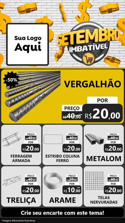 Modelo de Rede Social para Stories com o tema Setembro Imbatível para Ferragens