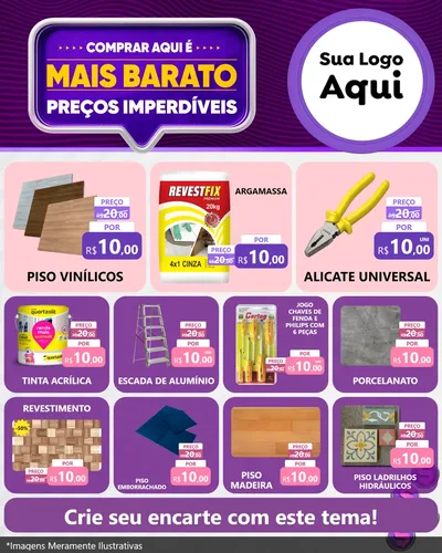 Modelo de Rede Social para Feed Instagram com o tema Mais Barato para Material para Construção