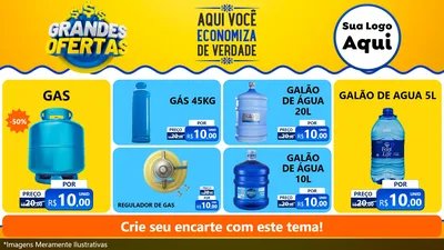 Modelo de TV para TV Horizontal com o tema Grandes Ofertas para Água e gás