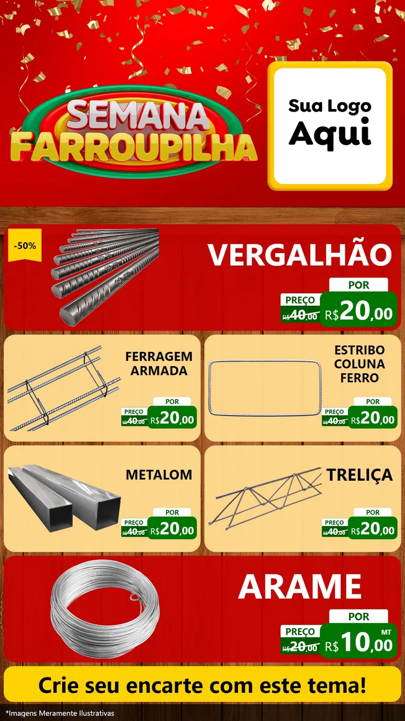 Modelo de TV para TV Vertical com o tema Semana Farroupilha para Ferragens