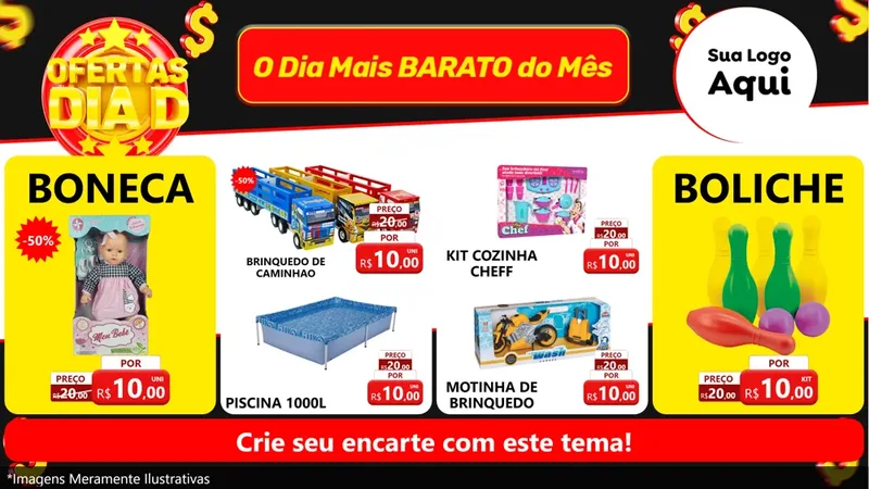 Modelo de TV para TV Horizontal com o tema Dia D para Brinquedos