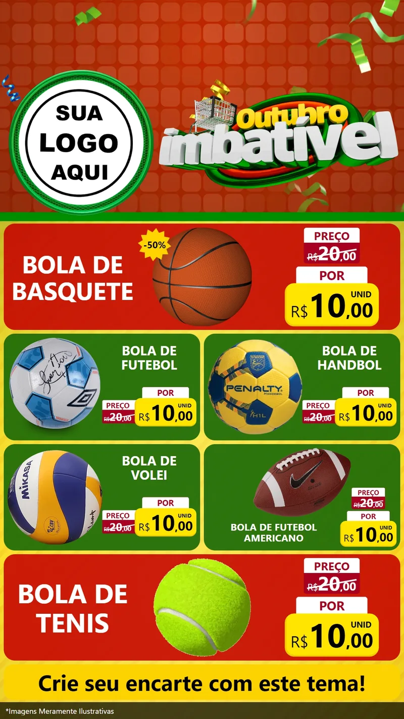 Modelo de TV para TV Vertical com o tema Outubro Imbatível para Artigos Esportivos