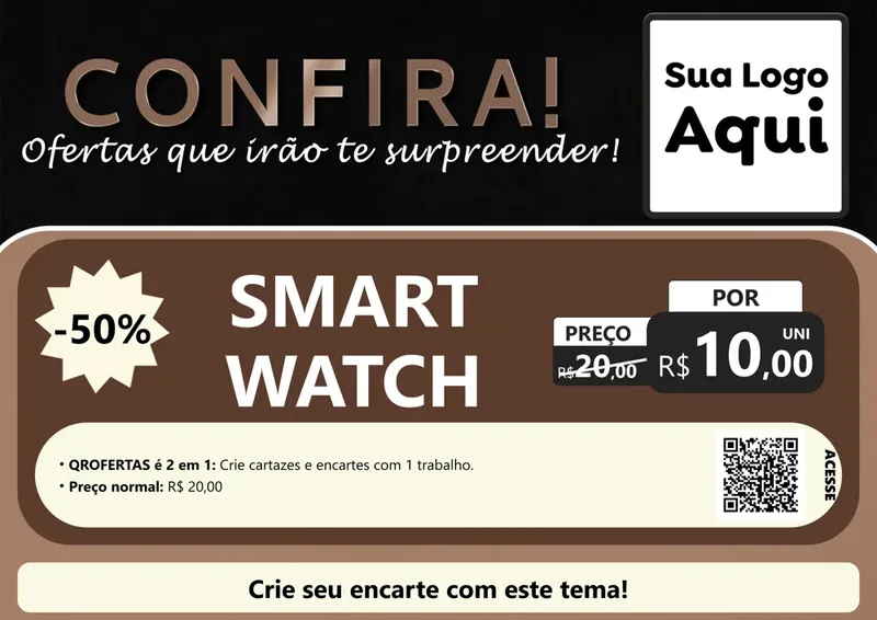 Modelo de Cartaz para Cartaz A4 Horizontal com o tema Confira! Ofertas que irão te surpreender! para Informática