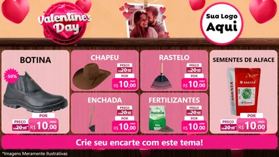Modelo de TV para TV Horizontal com o tema Valentine's Day para Agropecuária