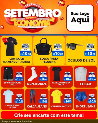 Modelo de Rede Social para Feed Instagram com o tema Operação Setembro Com Muita Economia para Roupas e acessórios