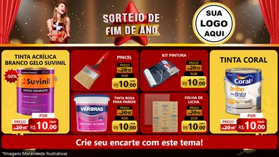 Modelo de TV para TV Horizontal com o tema Sorteio de Fim de Ano para Tintas e Ferramentas