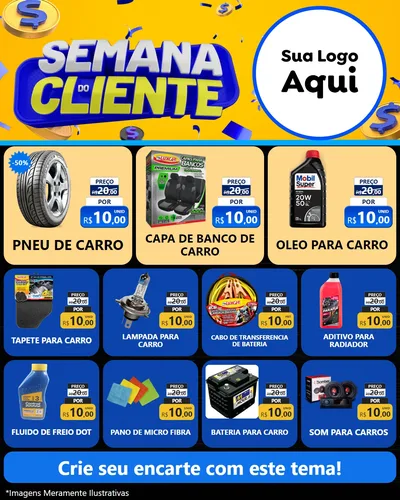 Modelo de Rede Social para Feed Instagram com o tema Semana do Cliente para Auto peças