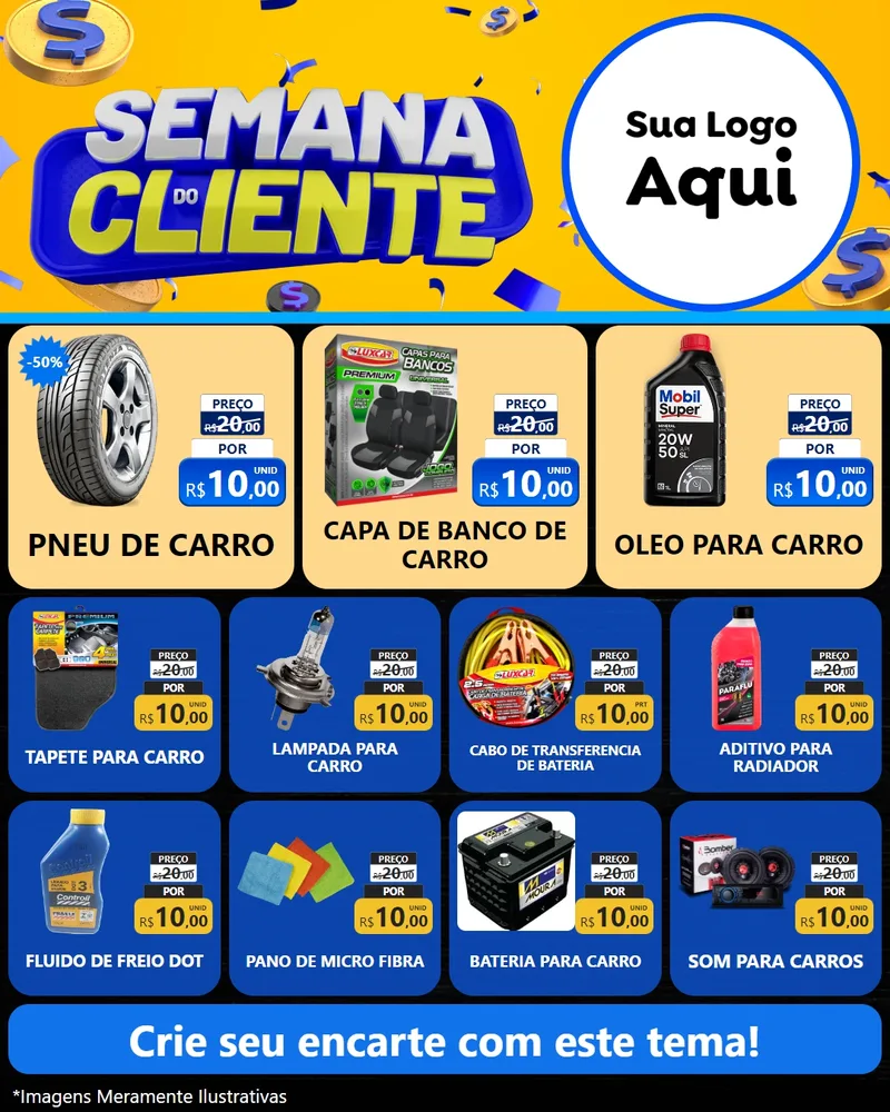 Modelo de Rede Social para Feed Instagram com o tema Semana do Cliente para Auto peças
