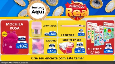 Modelo de TV para TV Horizontal com o tema Quinta do Real para Papelaria