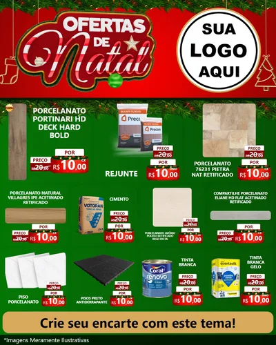 Modelo de Rede Social para Feed Instagram com o tema Ofertas de Natal para Pisos e revestimentos