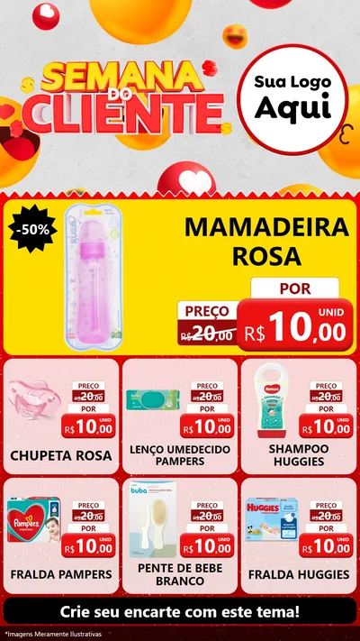 Modelo de Rede Social para Stories com o tema Semana do Cliente para Bebês