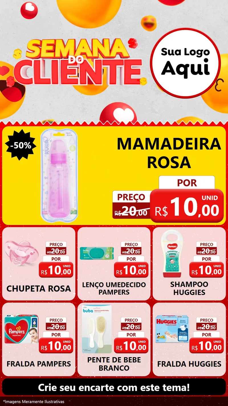 Modelo de Rede Social para Stories com o tema Semana do Cliente para Bebês