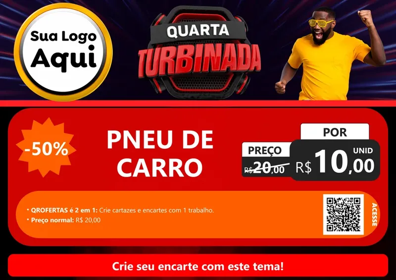 Modelo de Cartaz para Cartaz A4 Horizontal com o tema Quarta Turbinada para Auto peças