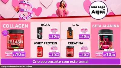Modelo de TV para TV Horizontal com o tema Dia da Mulher para Suplementos alimentares