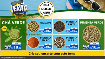 Modelo de TV para TV Horizontal com o tema Verão de Ofertas para Produtos Naturais