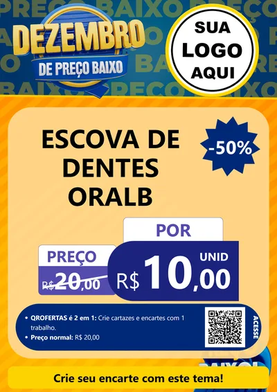 Modelo de Cartaz para Cartaz A4 Vertical com o tema Dezembro de Preço Baixo para Higiene Pessoal