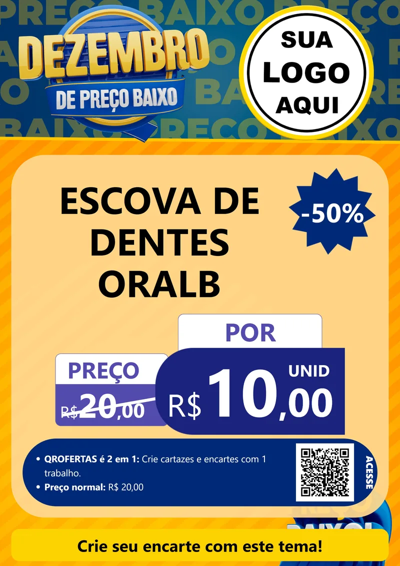 Modelo de Cartaz para Cartaz A4 Vertical com o tema Dezembro de Preço Baixo para Higiene Pessoal