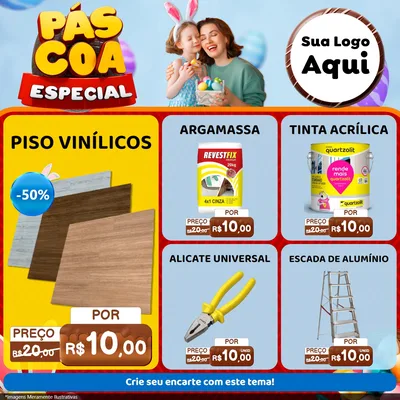 Modelo de Rede Social para Feed Facebook com o tema Páscoa Especial para Material para Construção