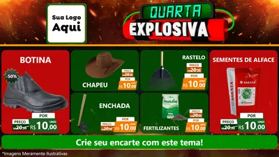 Modelo de TV para TV Horizontal com o tema Quarta Explosiva para Agropecuária