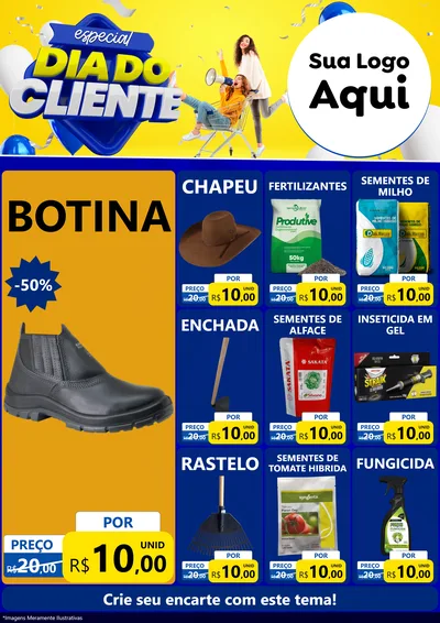 Modelo de Encarte para Encarte A4 Vertical com o tema Especial Dia do Cliente para Agropecuária