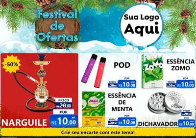 Modelo de Encarte para Encarte A4 Horizontal com o tema Festival de Ofertas - Inverno para Tabacaria
