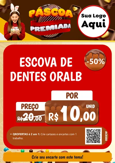 Modelo de Cartaz para Cartaz A4 Vertical com o tema Páscoa Premiada para Higiene Pessoal