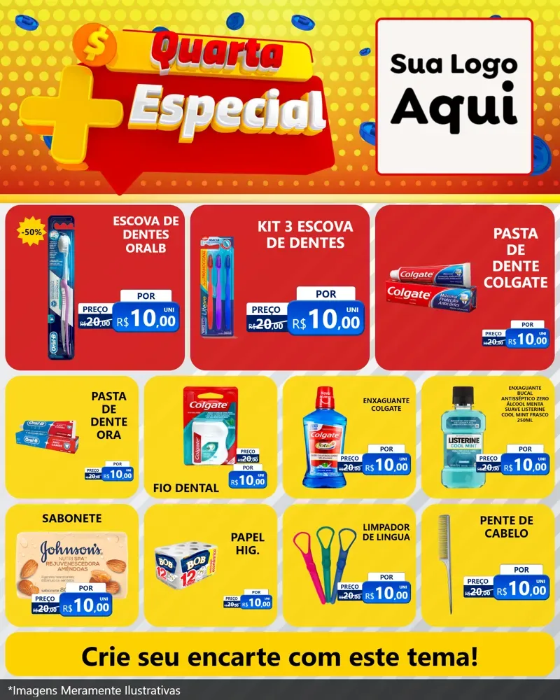 Modelo de Rede Social para Feed Instagram com o tema Quarta Mais Especial para Higiene Pessoal