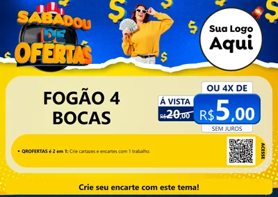 Modelo de Cartaz para Cartaz A4 Horizontal com o tema Sabadou de Ofertas para Móveis e Eletro