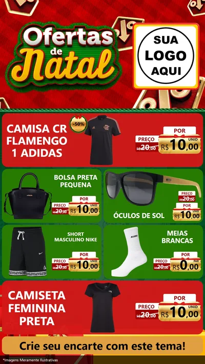 Modelo de TV para TV Vertical com o tema Ofertas de Natal para Roupas e acessórios