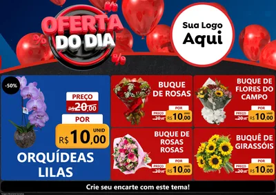 Modelo de Encarte para Encarte A4 Horizontal com o tema Oferta do Dia para Floricultura e jardim