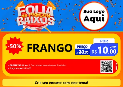 Modelo de Cartaz para Cartaz A4 Horizontal com o tema Folia de Preços Baixos para Assados