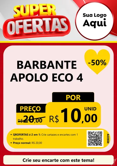 Modelo de Cartaz para Cartaz A4 Vertical com o tema Super Ofertas para Armarinho e Aviamentos