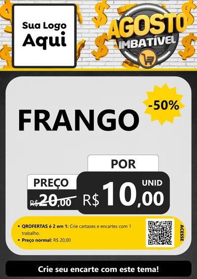 Modelo de Cartaz para Cartaz A4 Vertical com o tema Agosto imbatível para Assados