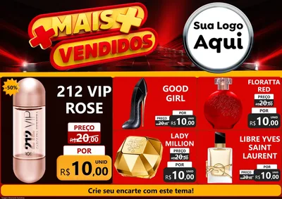Modelo de Encarte para Encarte A4 Horizontal com o tema Mais Vendidos para Perfumes