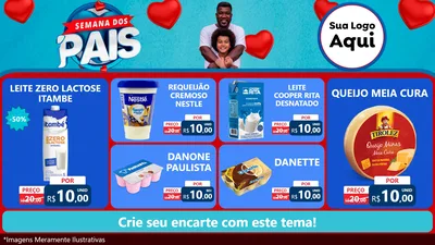 Modelo de TV para TV Horizontal com o tema Semana Dos Pais para Frios e Laticínios