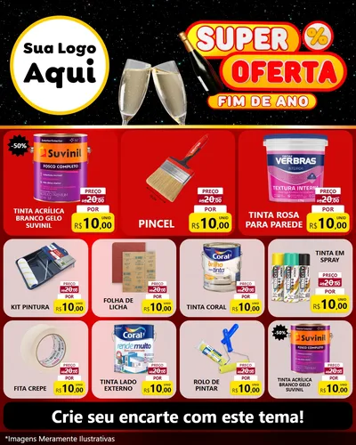 Modelo de Rede Social para Feed Instagram com o tema Super Oferta Fim de Ano para Tintas e Ferramentas