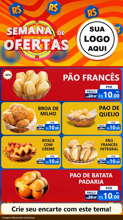 Modelo de TV para TV Vertical com o tema Semana de Ofertas para Padaria