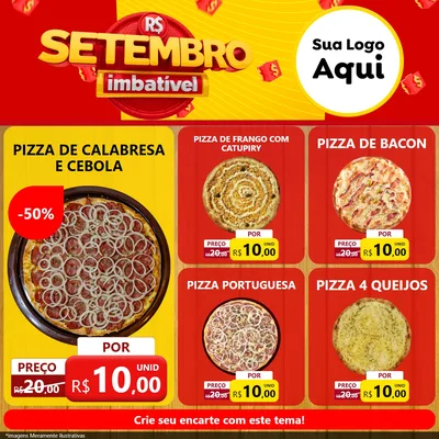 Modelo de Rede Social para Feed Facebook com o tema Setembro Imbatível para Pizzaria