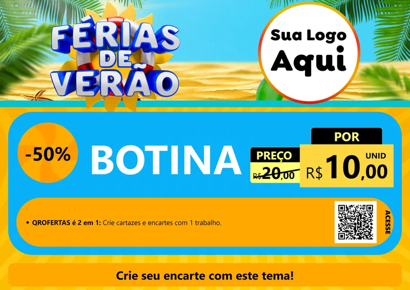 Modelo de Cartaz para Cartaz A4 Horizontal com o tema Férias de Verão para Agropecuária