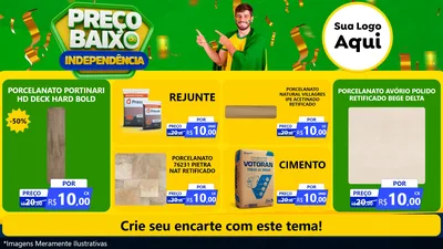 Modelo de TV para TV Horizontal com o tema Preço Baixo de Independência para Pisos e revestimentos