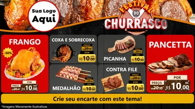 Modelo de TV para TV Horizontal com o tema Festival do Churrasco para Assados