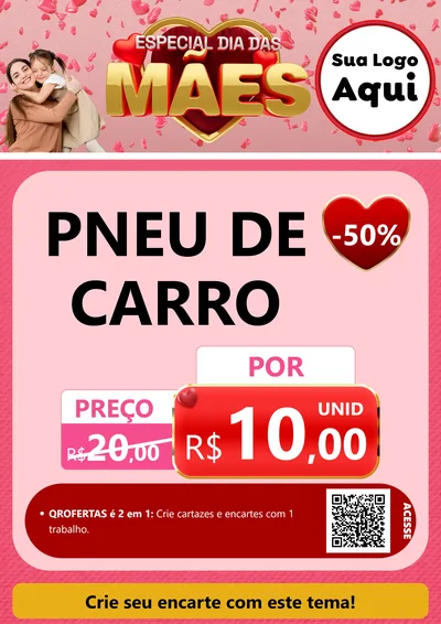 Modelo de Cartaz para Cartaz A4 Vertical com o tema Especial Dia Das Mães para Auto peças
